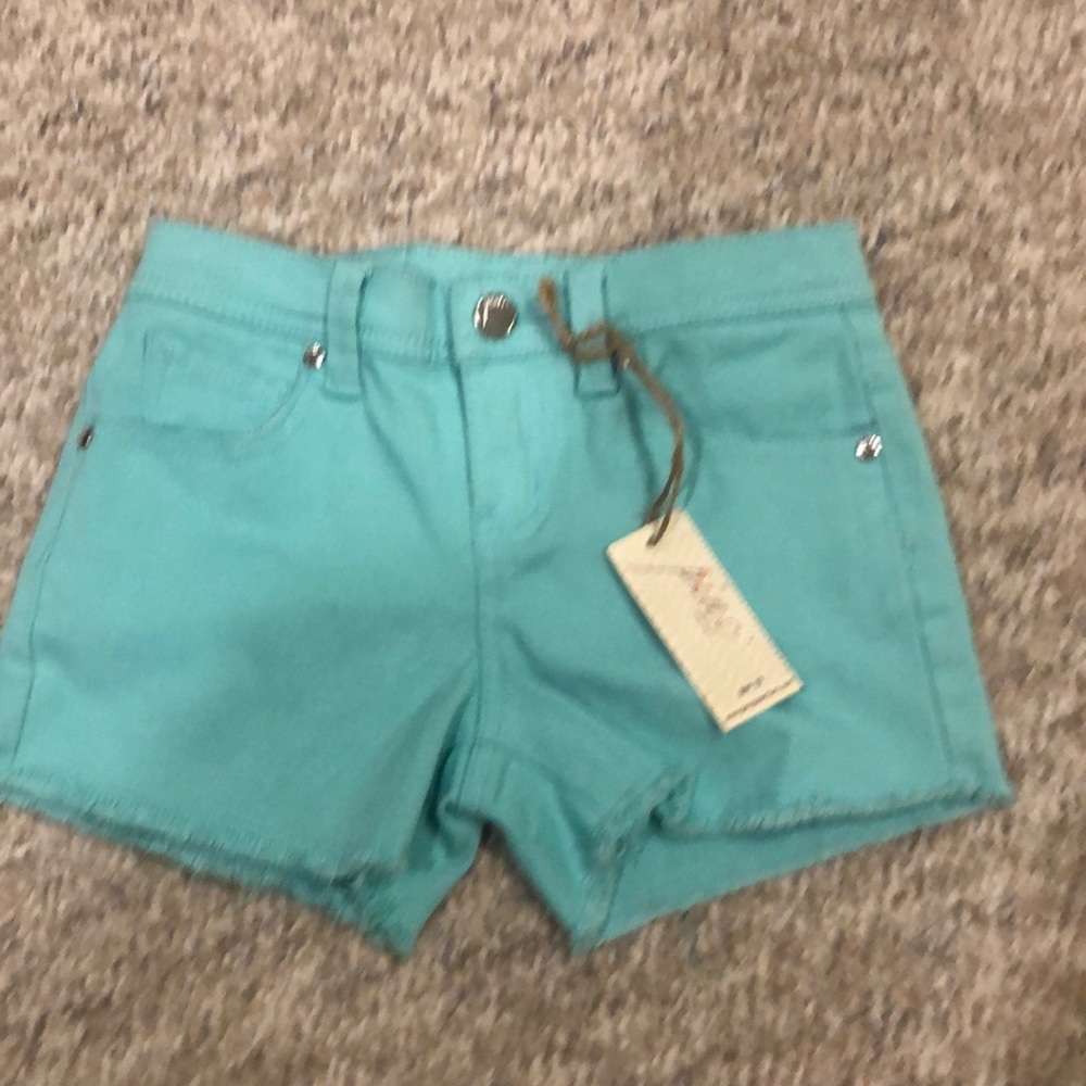 Turquoise jean shorts